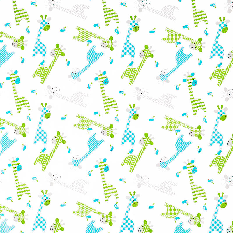 Comfy Flannel® - Giraffes White Yardage Primary Image