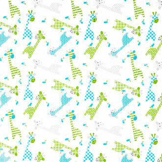 Comfy Flannel® - Giraffes White Yardage