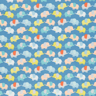 Delivered with Love - Cute Ellies Blue Yardage