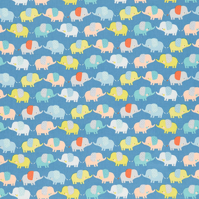 Delivered with Love - Cute Ellies Blue Yardage