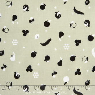 Black and White - Disco Fruit Oyster Yardage