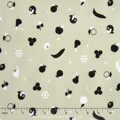 Black and White - Disco Fruit Oyster Yardage