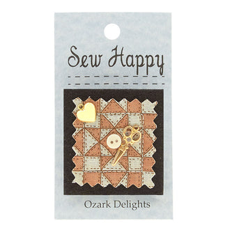 Cream Star Quilt Pin