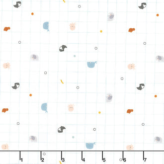 Little Things - Grid Off White Yardage