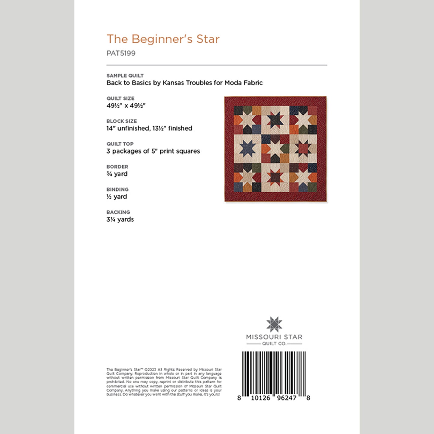 Digital Download - The Beginner's Star Quilt Pattern by Missouri Star Alternative View #1