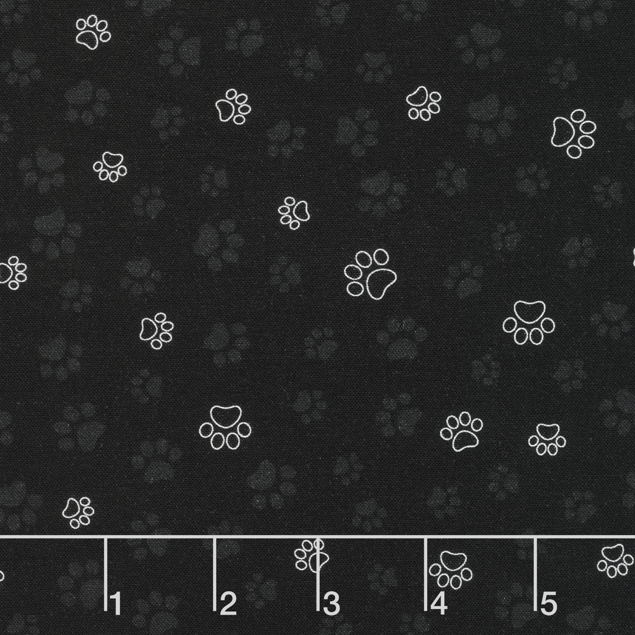 Cats (Timeless Treasures) - Cat Paws Black Yardage Primary Image