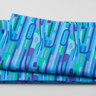 Reflections - Linear Geometric Blue 2 Yard Cut