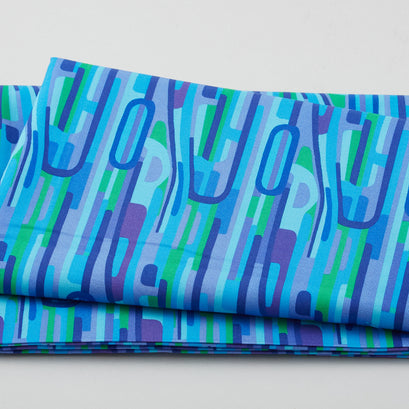 Reflections - Linear Geometric Blue 2 Yard Cut