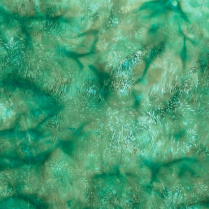 Bold Blooms Batiks - Meadow Grass Green Frog Yardage