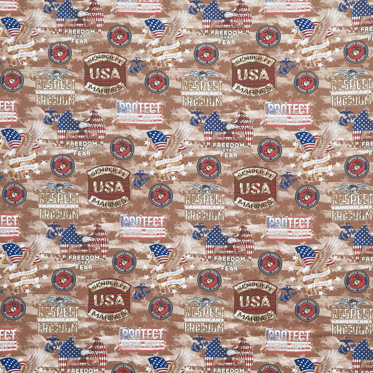 Military - Marines Camo Flag Multi Yardage Primary Image