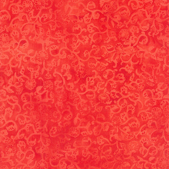 Tropical Oasis Batiks - Mini Floral Red Candy Yardage