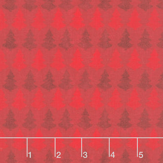 Timber Gnomies Tree Farm - Monotone Trees Red Yardage