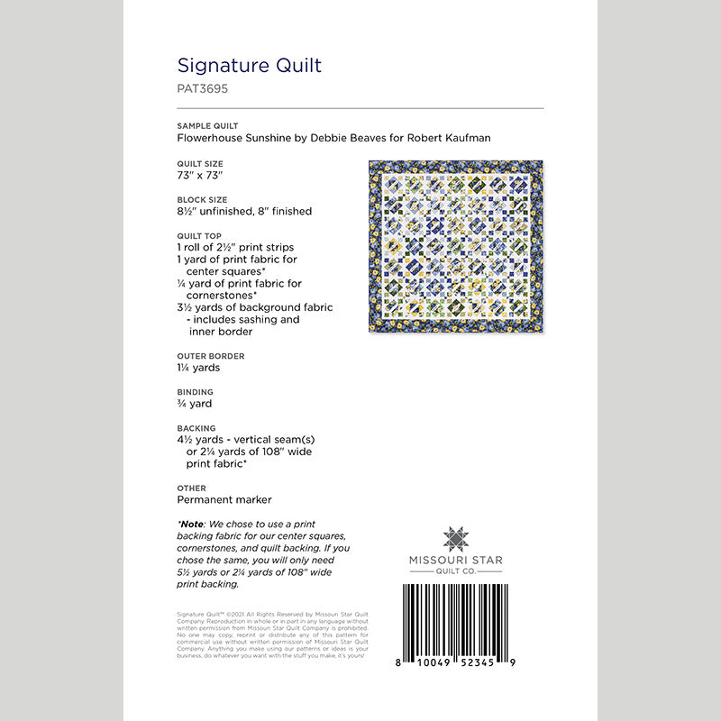 Digital Download - Signature Quilt Pattern by Missouri Star Alternative View #1