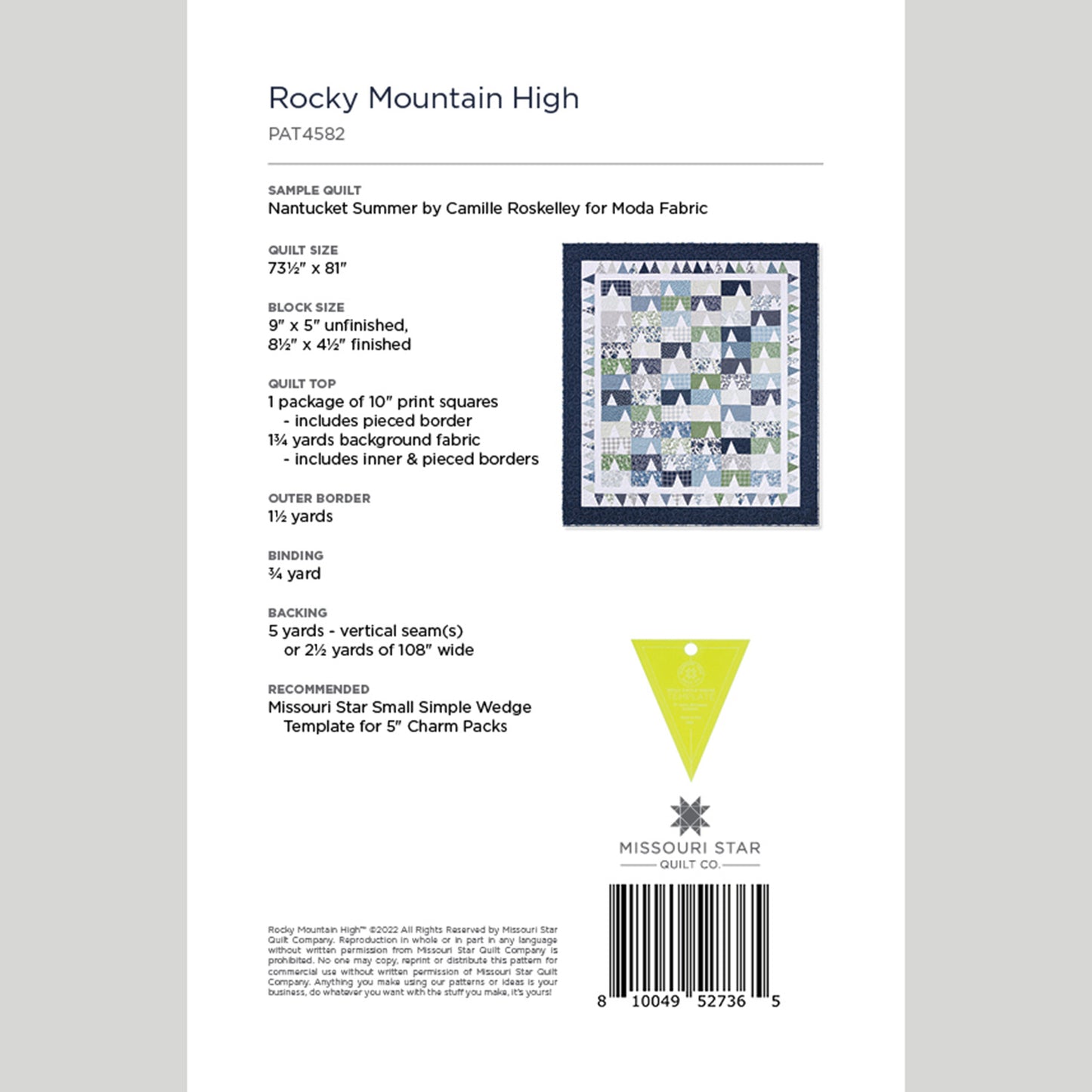 Digital Download - Rocky Mountain High Quilt Pattern by Missouri Star Alternative View #1