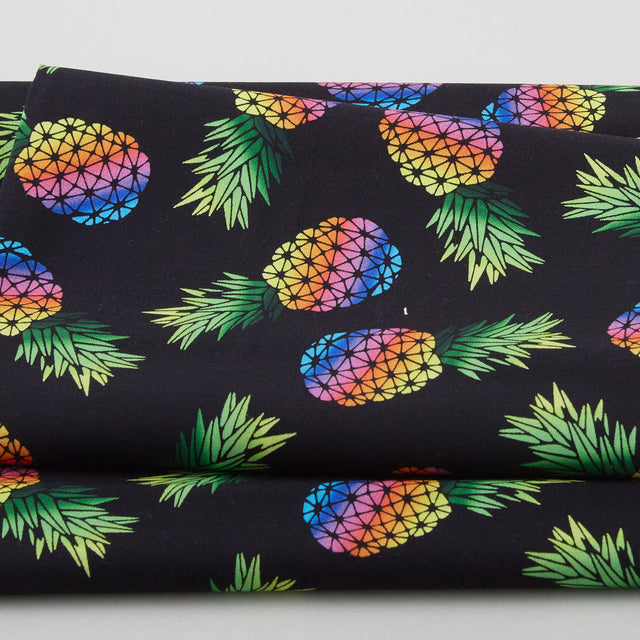 Let's Get Tropical - Party Pineapples Black 2 Yard Cut Primary Image
