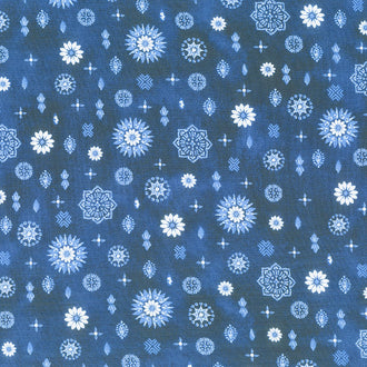 Indigo Splash - Medallion Ditsy Dark Blue Yardage