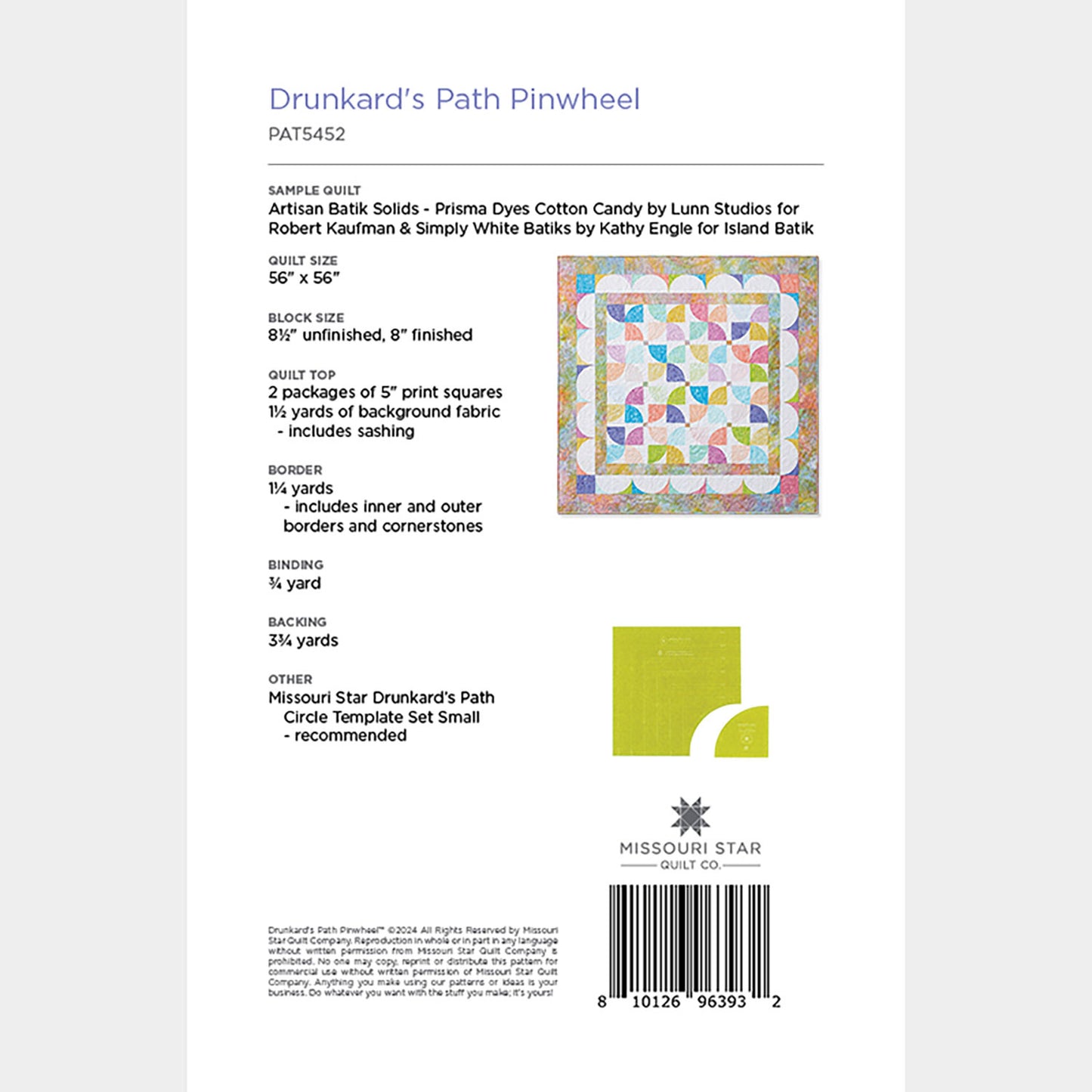 Drunkard's Path Pinwheel Quilt Pattern by Missouri Star Alternative View #1
