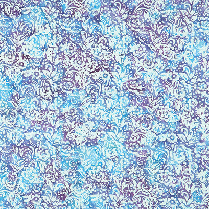 Roundabout Batiks - Floral Toss Periwinkle Yardage