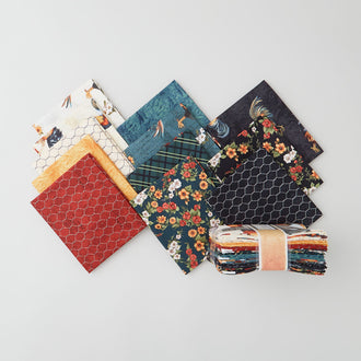 Garden Gate Roosters Fat Quarter Crystals