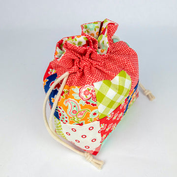 Digital Download - Patchwork Ruffle-Top Drawstring Bag Pattern Alternative View #1