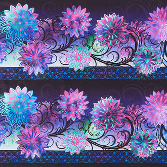 Dazzle - Border Stripe Purple Digitally Printed Yardage