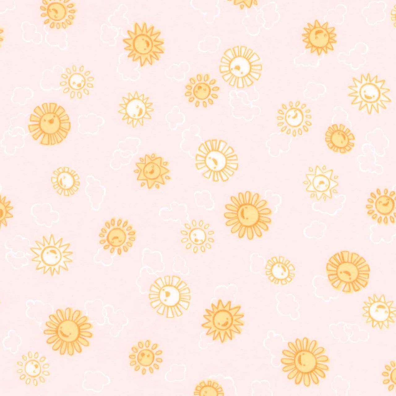 Cozy Cotton Flannels - Over the Moon Full Collection Suns Pearl Pink Yardage Primary Image