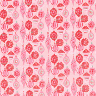 Merry Kitchmas - Ornaments Pink Yardage
