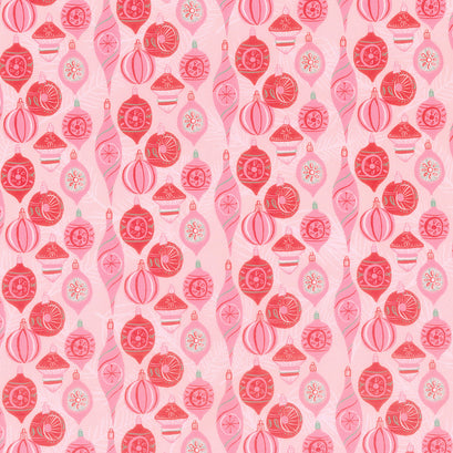 Merry Kitchmas - Ornaments Pink Yardage