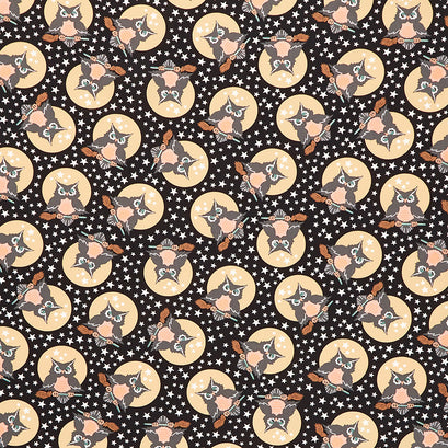 Owl-o-Ween - Owls Midnight Yardage