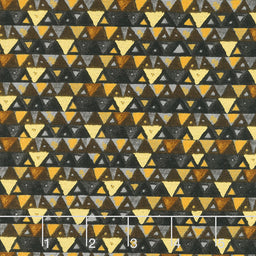 Gustav Klimt - Triangles Black Metallic Yardage Primary Image
