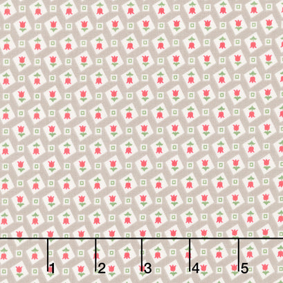 Flea Market - Tulips Pewter Yardage