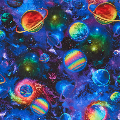 Novelty - Timeless Treasures Colorful Planetary System Multi Yardage