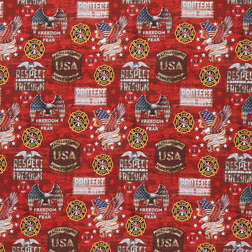 Service & Rescue - Firefighter Camo Flag Multi Yardage Primary Image