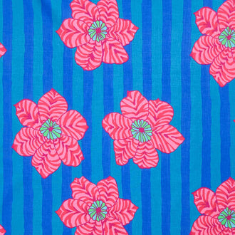 Kaffe Fassett Collective - August 2023 Cool Colorway Zebra Lily Blue Yardage