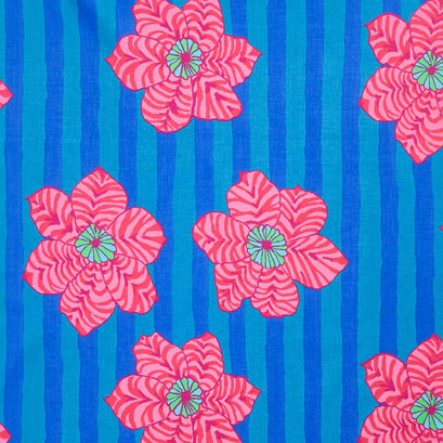 Kaffe Fassett Collective - August 2023 Cool Colorway Zebra Lily Blue Yardage