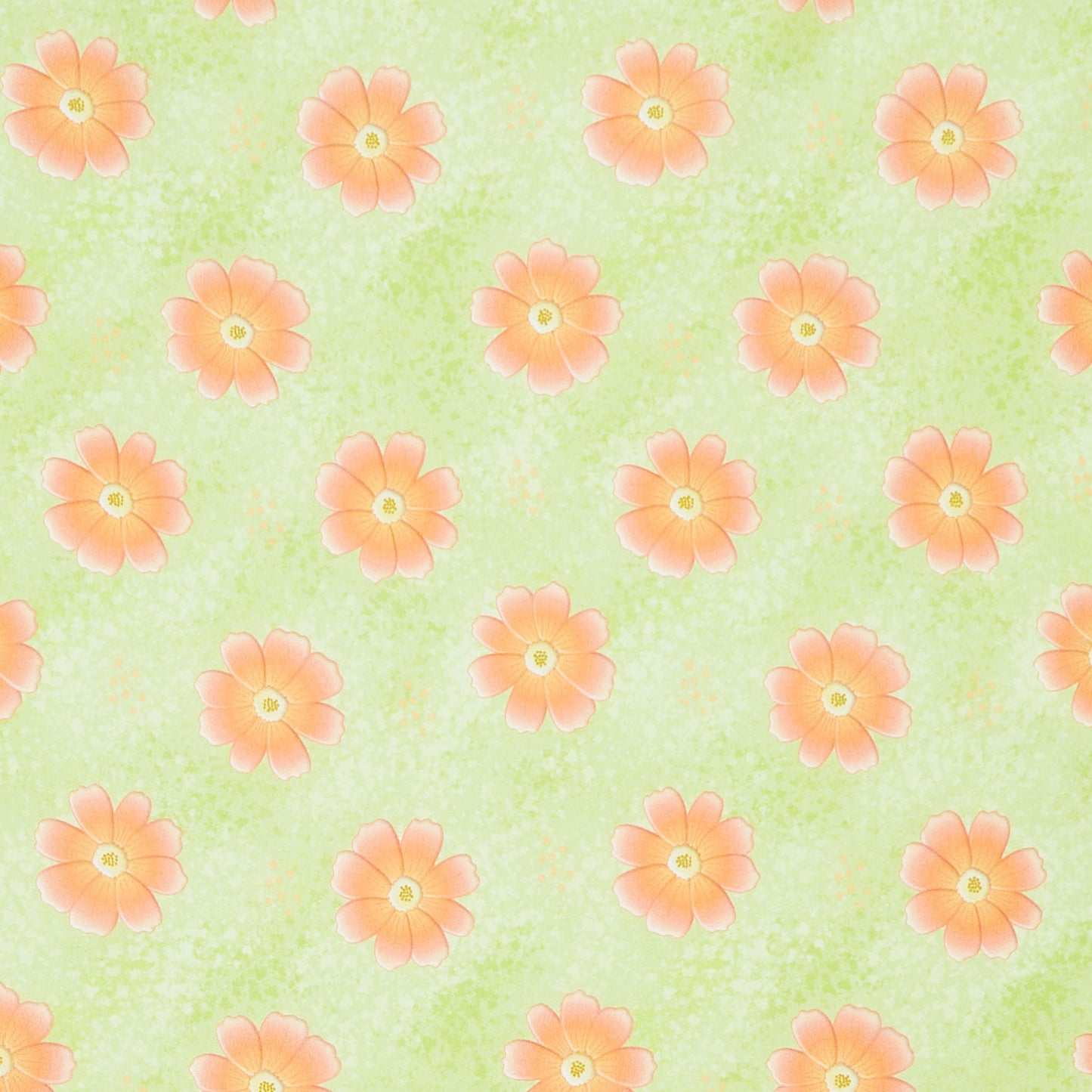 Blooming Medium Floral with Dots - Green Pistachio Yardage Primary Image