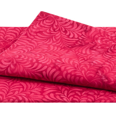 Floralicious Batiks - 4 Square Leaves Magenta 2 Yard Cut