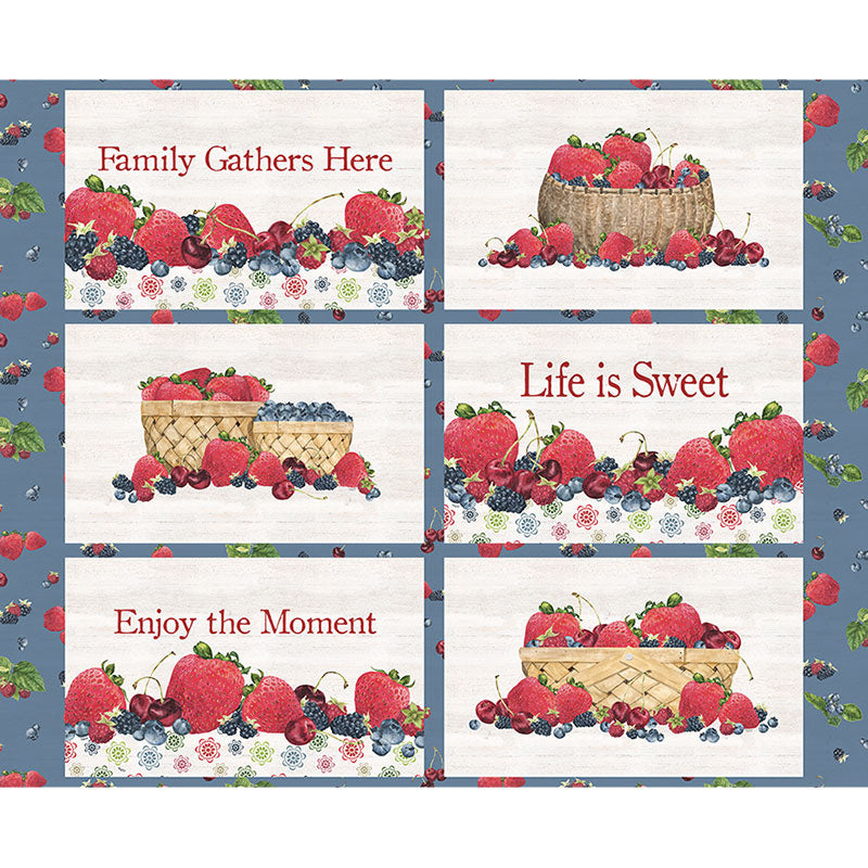 Monthly Placemat Panels - June Berries Placemat Blue Panel Primary Image