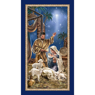 Holy Night - Holy Night Nativity Blue Panel