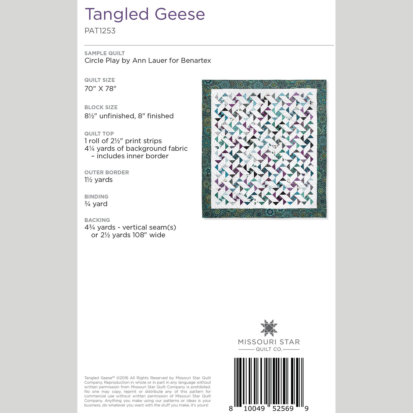 Digital Download - Tangled Geese Pattern by Missouri Star Alternative View #1