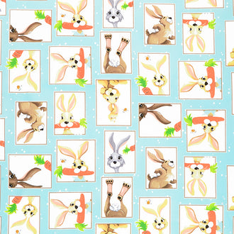 Harold the Hare - Patchwork Aqua Yardage