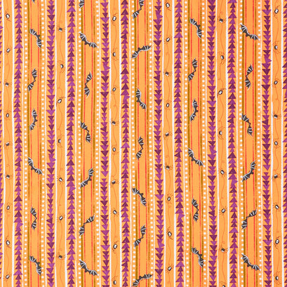 Scaredy Cat - Creepy-Crawlies Orange Yardage