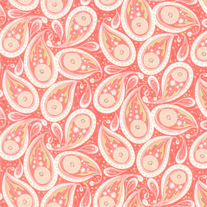 Dandi Duo - Paisley Coral Yardage
