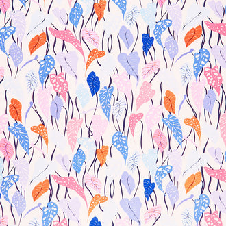 Periwinkle - Dancing Leaflets Multi Yardage