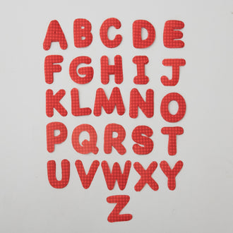 Missouri Star Iron-on Fabric - Christmas Red Round Alphabet