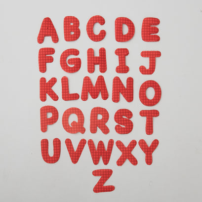 Missouri Star Iron-on Fabric - Christmas Red Round Alphabet