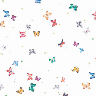 Joyful Meadows - Butterflies White Yardage