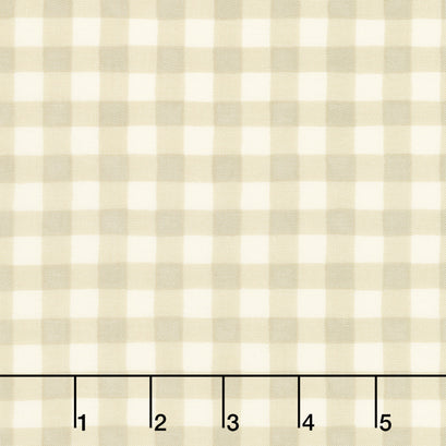 Happiness Blooms - Forest Gingham Natural Yardage