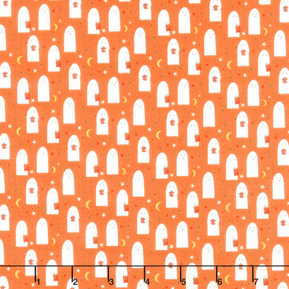 Hey Bootiful - Sheet Ghosts Orange Yardage