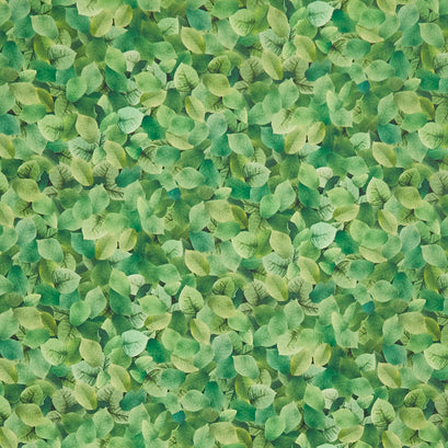 Vintage Rose - Packed Green Leaves Green Yardage